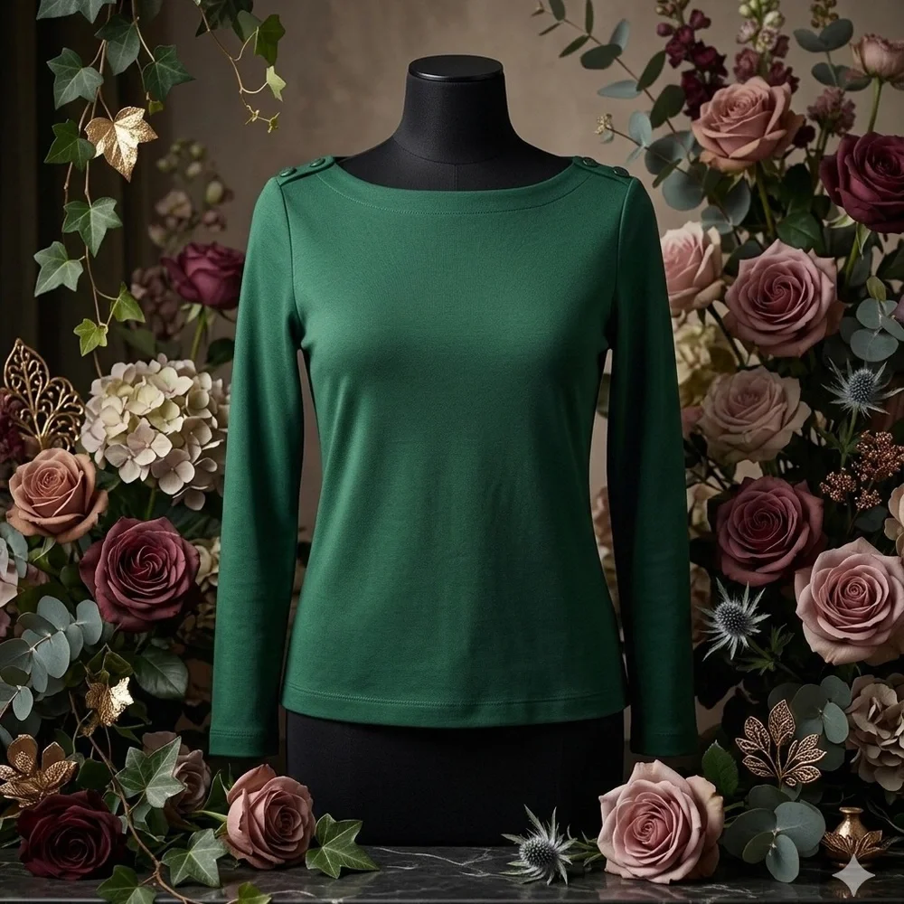 J Jill Top Blouse Womens XSmall Grenn Ponte Round Neck Long Sleeve Knit… - Picture 3 of 16
